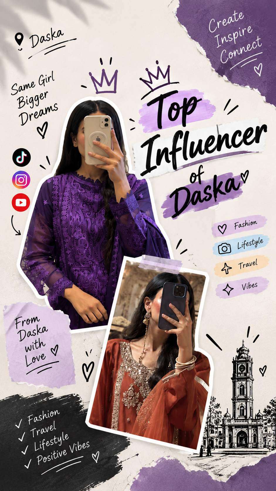 Hamna Boubak fashion lifestyle influencer from Daska
